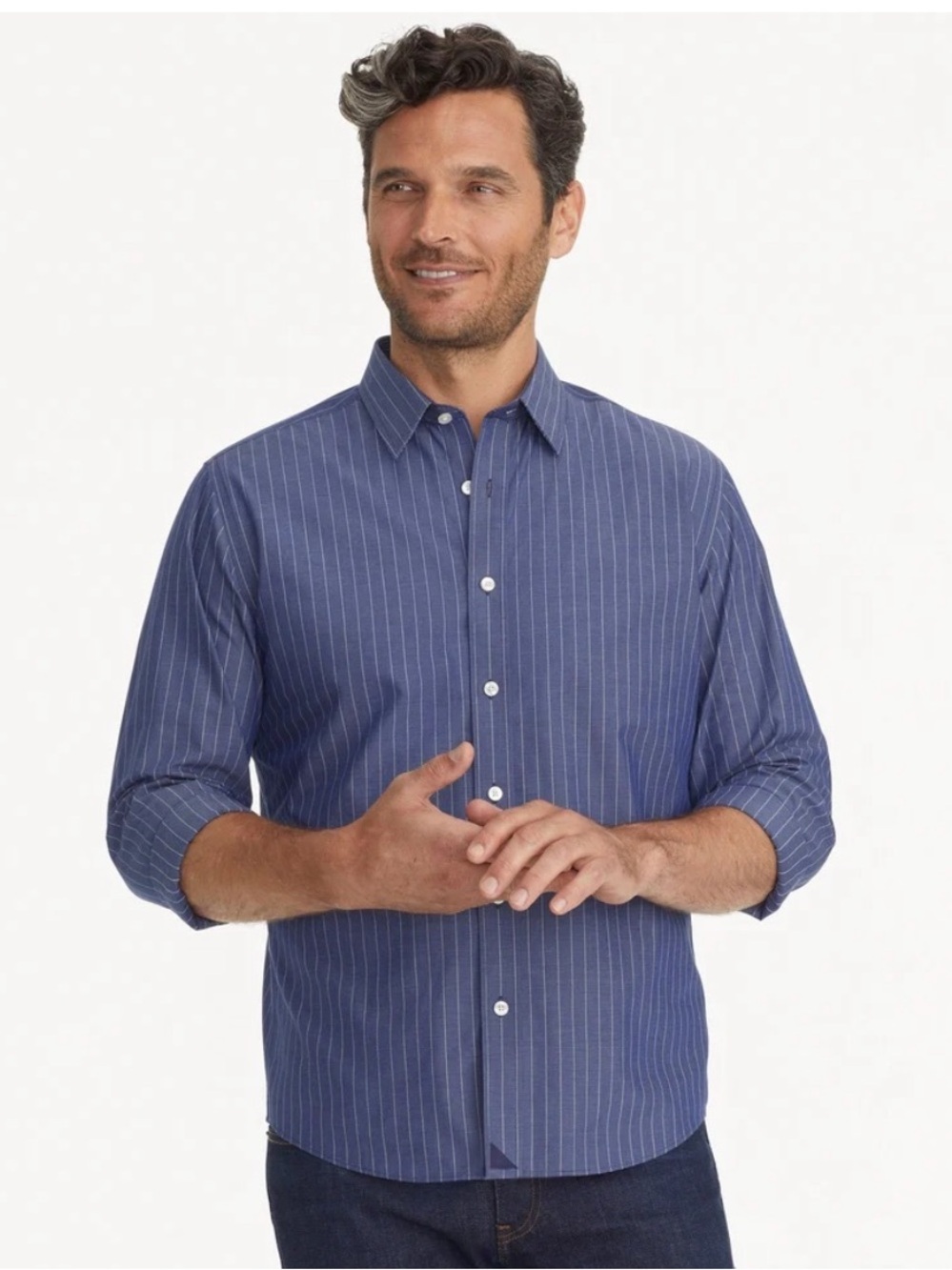 UNTUCKIT ‘Gifford’ Wrinkle Free Striped Longsleeve Button-Down Shirt